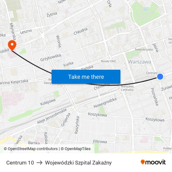 Centrum 10 to Wojewódzki Szpital Zakaźny map