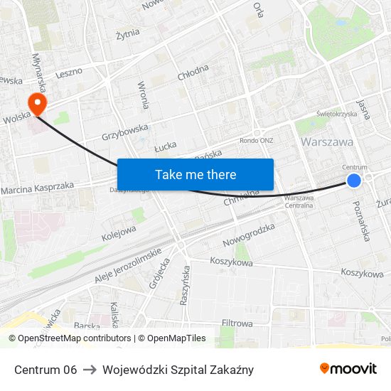 Centrum 06 to Wojewódzki Szpital Zakaźny map
