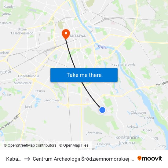 Kabaty to Centrum Archeologii Śródziemnomorskiej Uw map