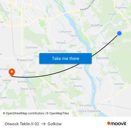 Otwock Teklin II 02 to Gołków map