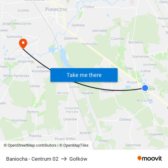 Baniocha - Centrum 02 to Gołków map