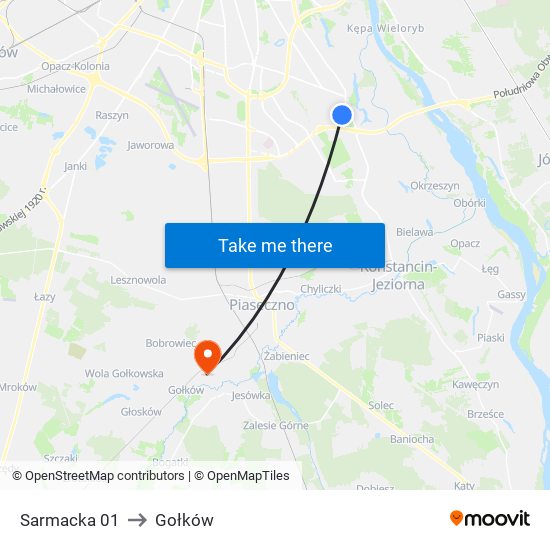 Sarmacka 01 to Gołków map