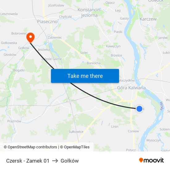 Czersk - Zamek 01 to Gołków map