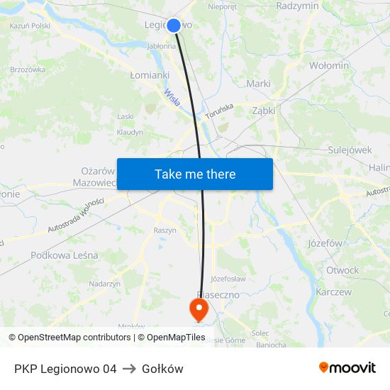 PKP Legionowo 04 to Gołków map