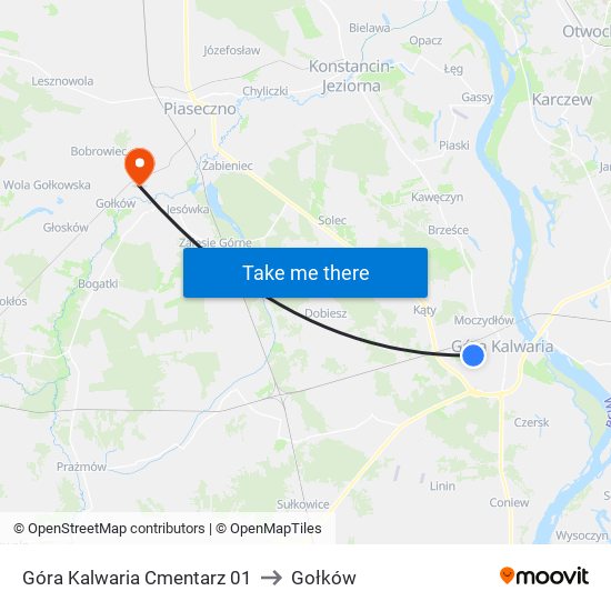 Góra Kalwaria Cmentarz 01 to Gołków map