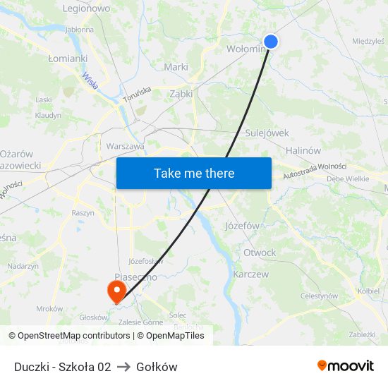 Duczki-Szkoła to Gołków map