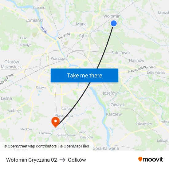 Wołomin Gryczana 02 to Gołków map