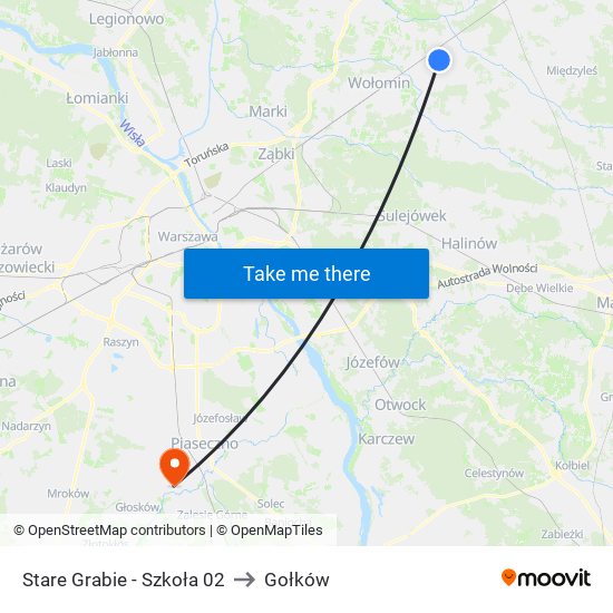 Stare Grabie-Szkoła to Gołków map