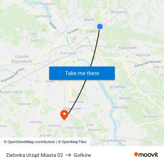 Zielonka Urząd Miasta 02 to Gołków map