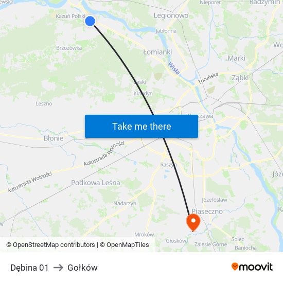 Dębina 01 to Gołków map