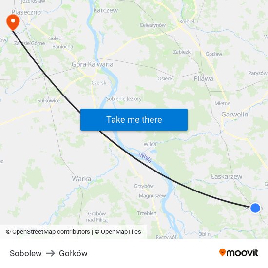 Sobolew to Gołków map