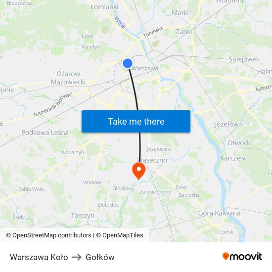 Warszawa Koło to Gołków map