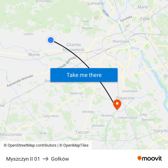 Myszczyn II 01 to Gołków map