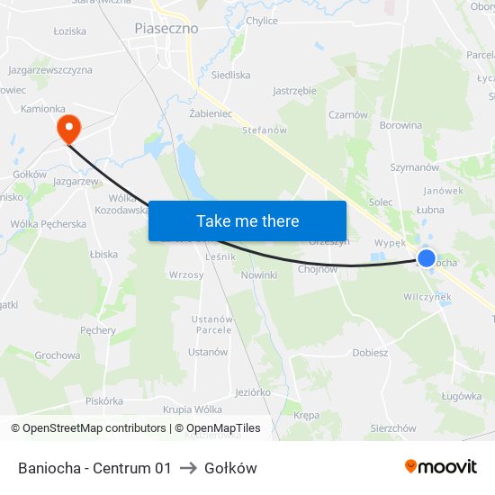 Baniocha - Centrum 01 to Gołków map