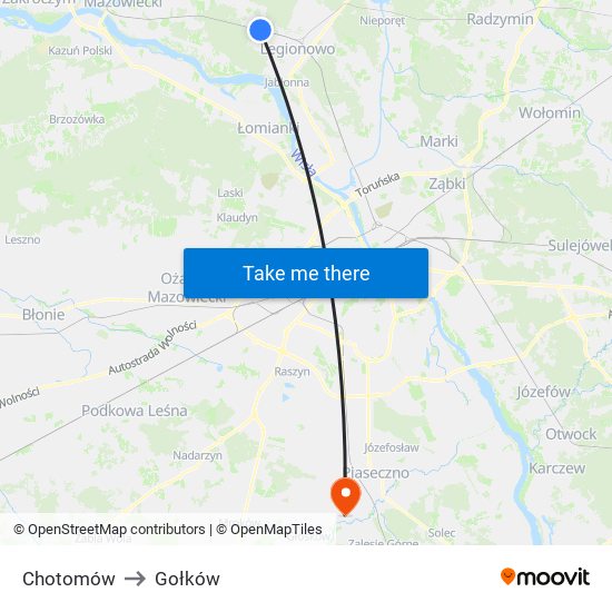 Chotomów to Gołków map