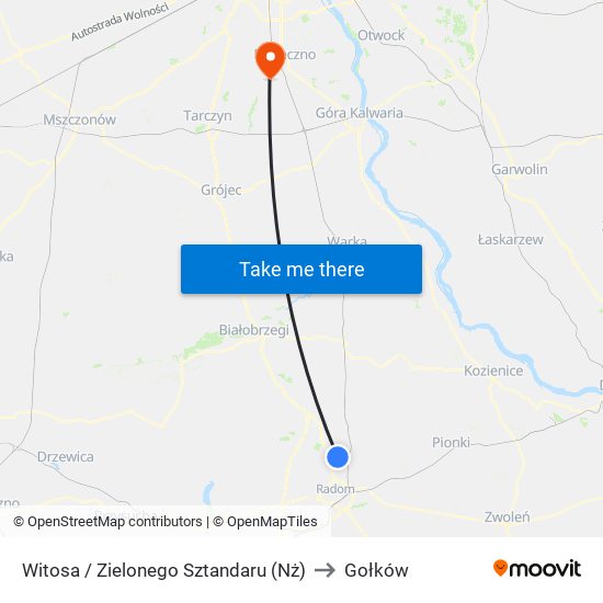 Witosa / Zielonego Sztandaru (Nż) to Gołków map