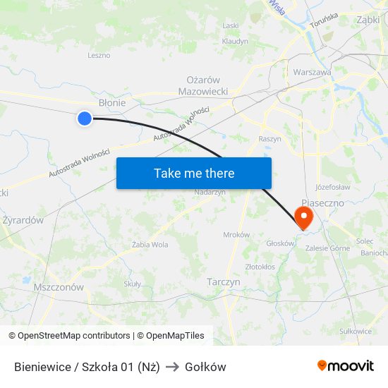 Bieniewice / Szkoła 01 (Nż) to Gołków map