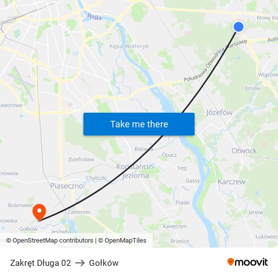 Zakręt Długa 02 to Gołków map