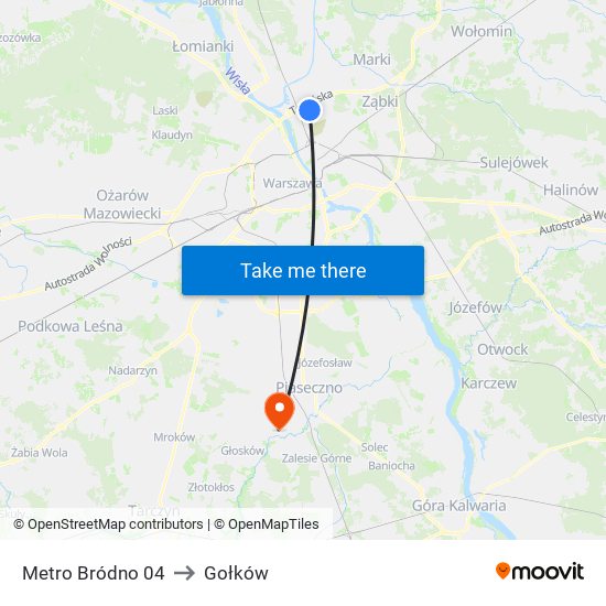 Metro Bródno 04 to Gołków map