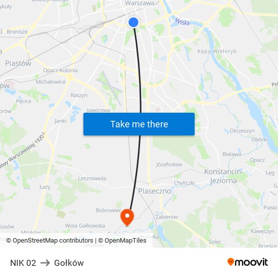 NIK to Gołków map