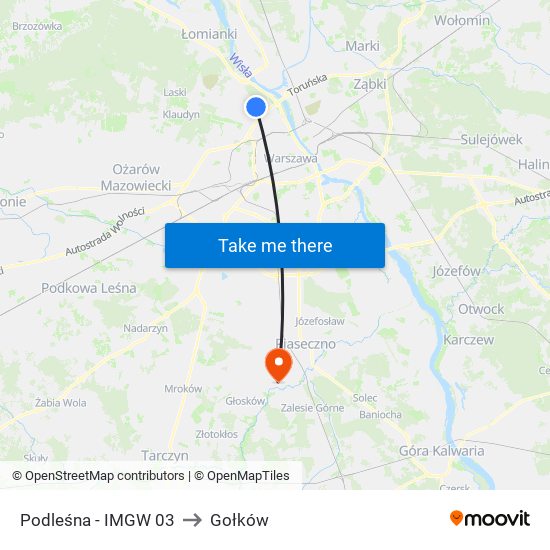 Podleśna-Imgw to Gołków map