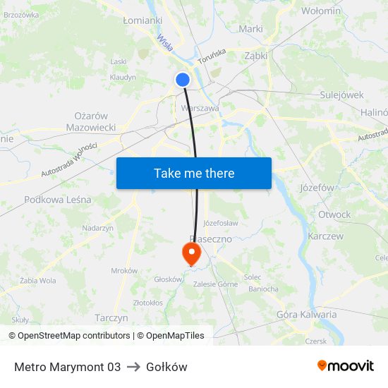 Metro Marymont 03 to Gołków map