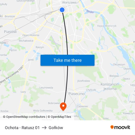 Ochota - Ratusz 01 to Gołków map