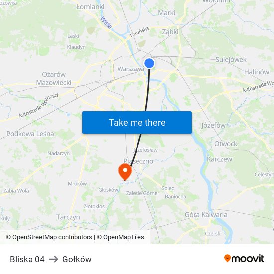 Bliska 04 to Gołków map