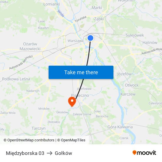 Międzyborska 03 to Gołków map