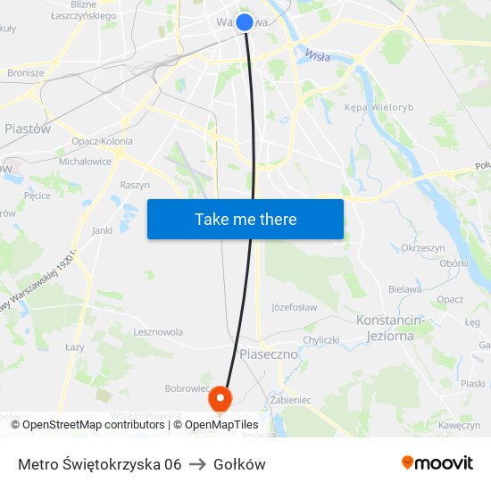 Metro Świętokrzyska 06 to Gołków map