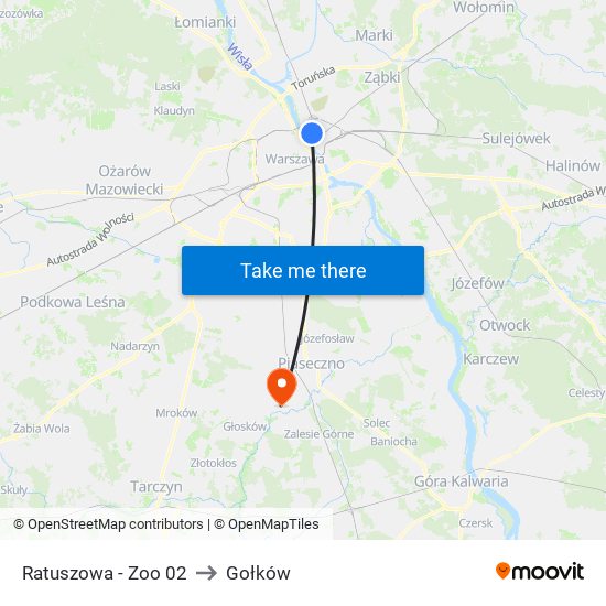 Ratuszowa-Zoo to Gołków map