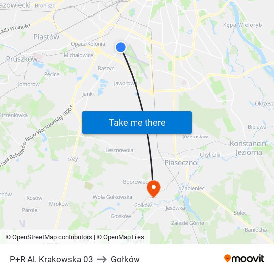 P+R Al. Krakowska 03 to Gołków map