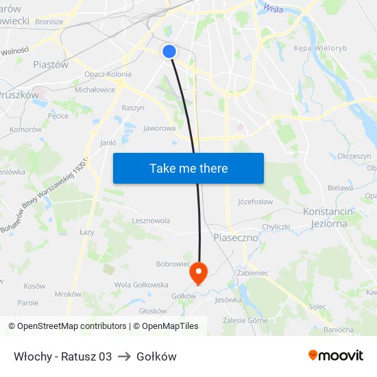 Włochy - Ratusz 03 to Gołków map