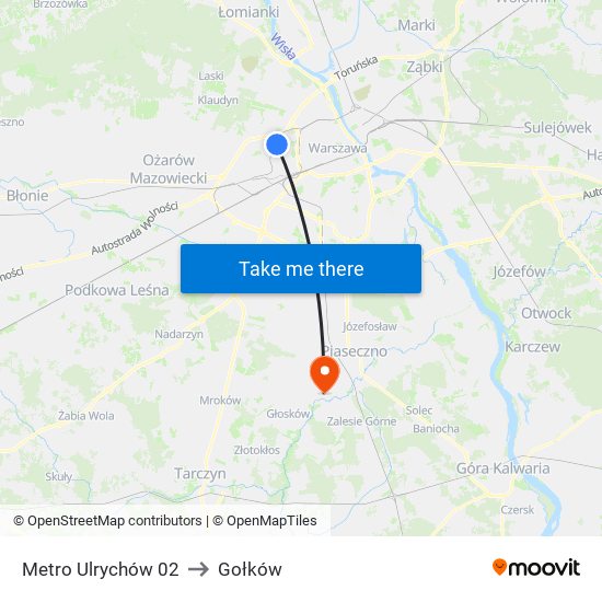 Metro Ulrychów 02 to Gołków map