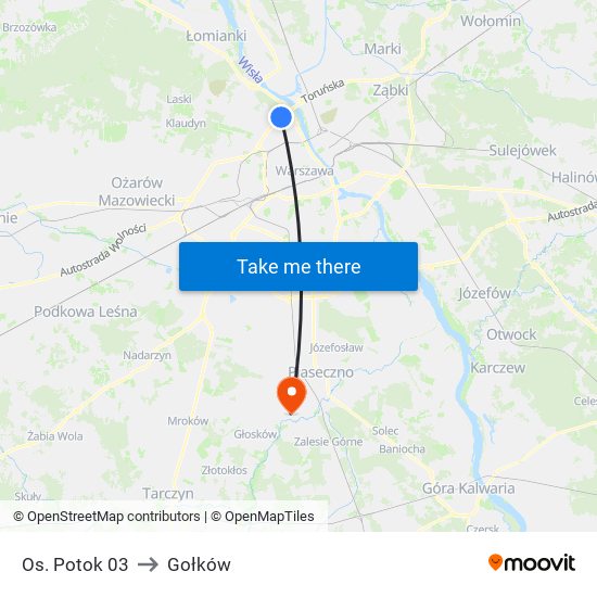 Os. Potok 03 to Gołków map
