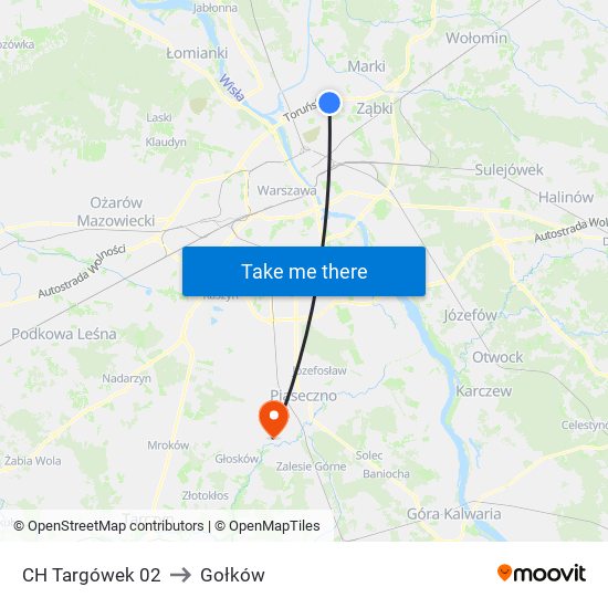 CH Targówek to Gołków map