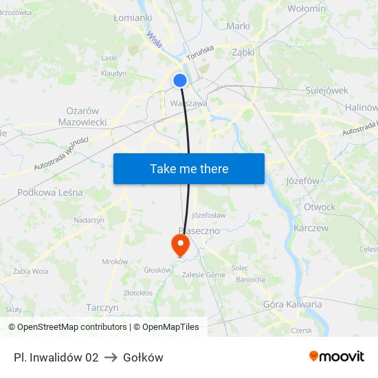 Pl. Inwalidów to Gołków map