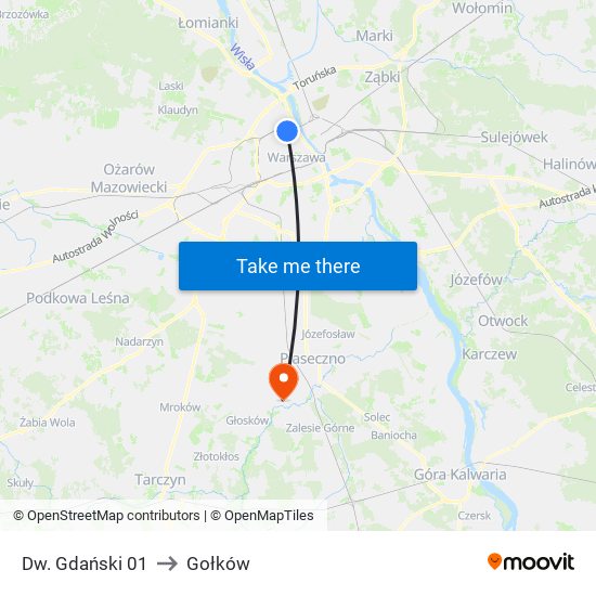 Dw. Gdański 01 to Gołków map