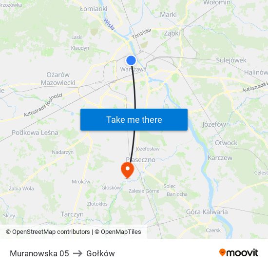 Muranowska to Gołków map