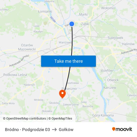 Bródno-Podgrodzie to Gołków map