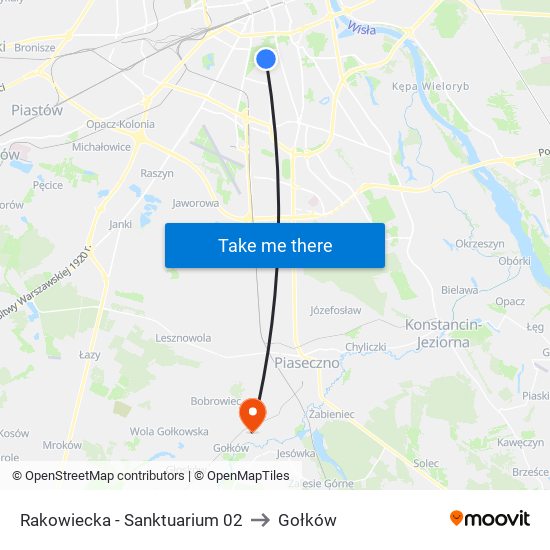 Rakowiecka - Sanktuarium 02 to Gołków map