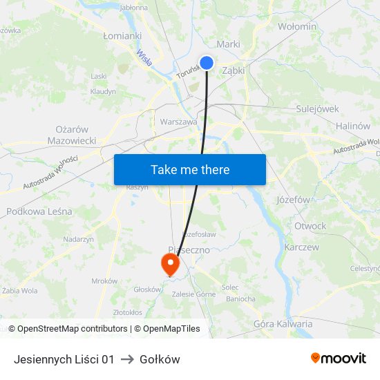 Jesiennych Liści 01 to Gołków map