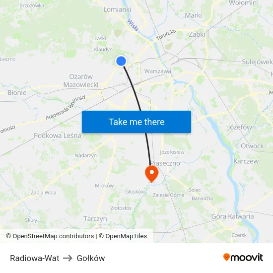 Radiowa - WAT to Gołków map