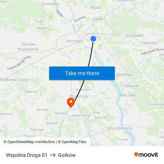 Wspólna Droga to Gołków map