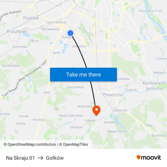 Na Skraju to Gołków map