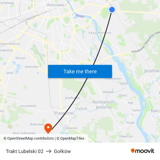 Trakt Lubelski 02 to Gołków map