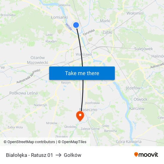 Białołęka - Ratusz 01 to Gołków map