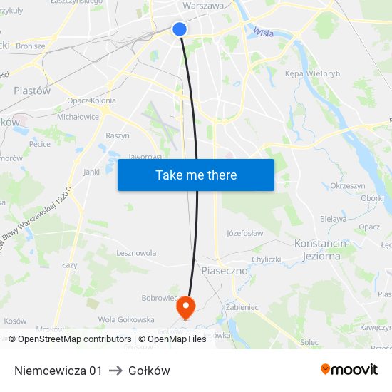 Niemcewicza 01 to Gołków map