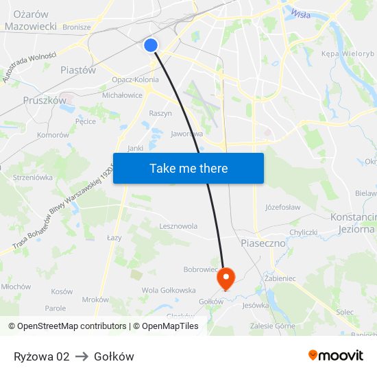 Ryżowa 02 to Gołków map