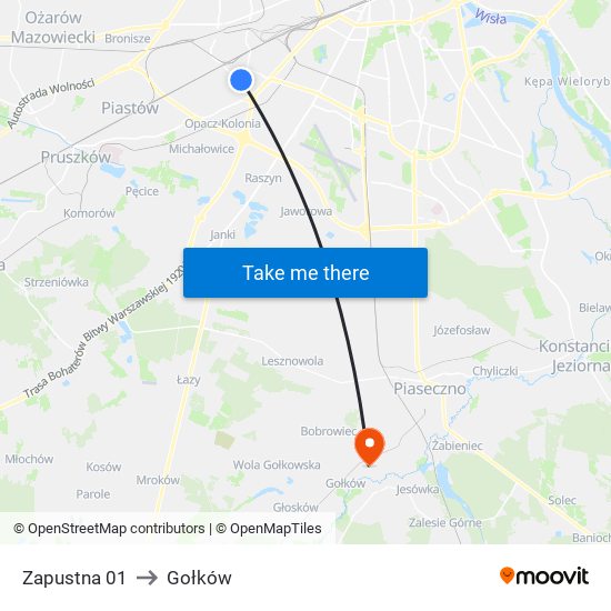 Zapustna 01 to Gołków map